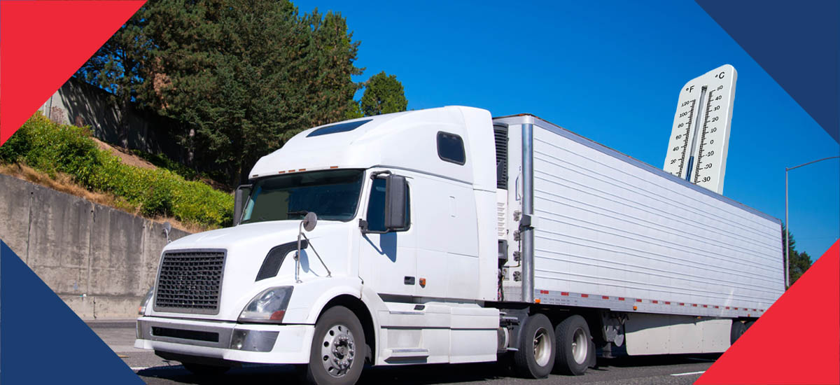 Truck with a thermometer